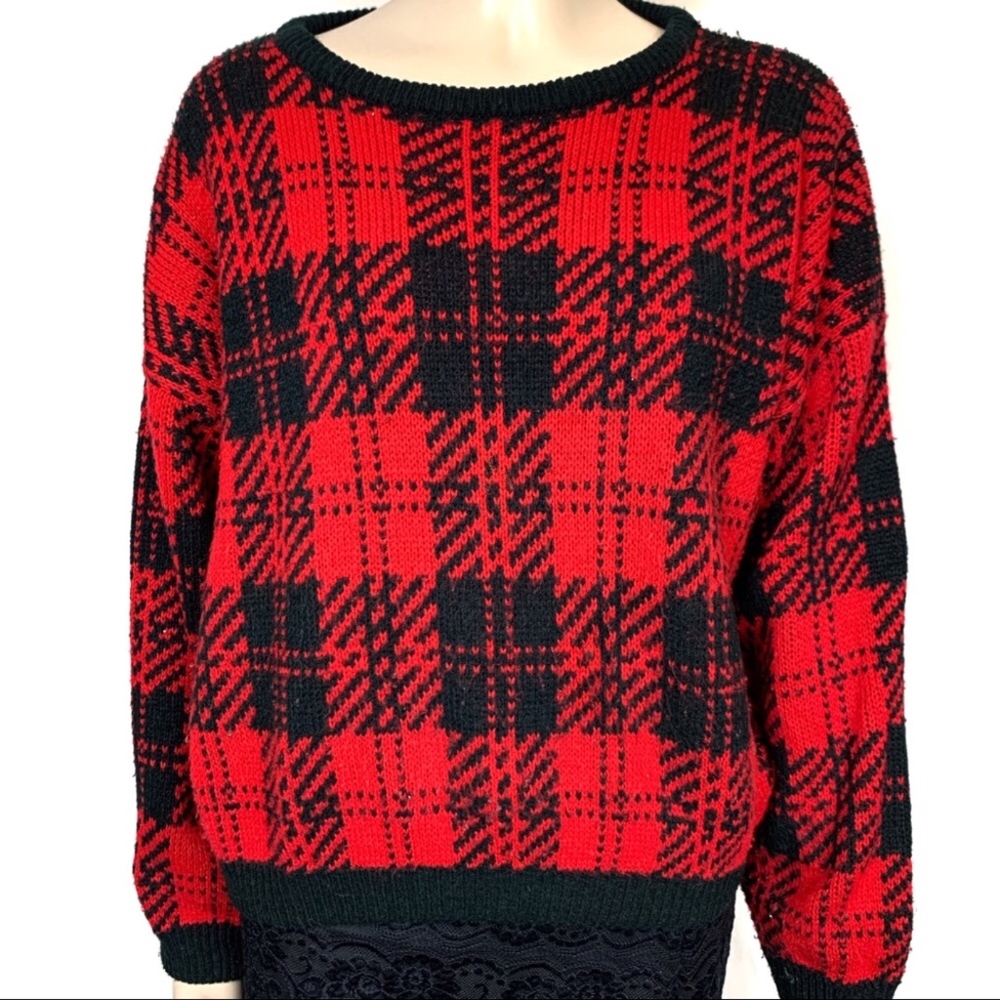 ❗️Genesis Plaid red and black sweater